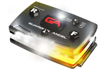Image of Guardian Angel Elite Series Wearable Safety Light, Black Casing, White/Yellow Split Front, White/Yellow Split Rear, White Top Light, White Work Light, ELT-WY/WY