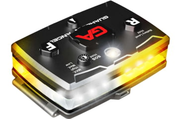 Image of Guardian Angel Elite Series Wearable Safety Light, Black Casing, White/Yellow Split Front, White/Yellow Split Rear, White Top Light, White Work Light, ELT-WY/WY