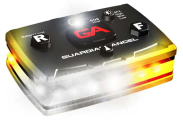 Image of Guardian Angel Elite Series Wearable Safety Light, Black Casing, White/Yellow Split Front, White/Yellow Split Rear, White Top Light, White Work Light, ELT-WY/WY