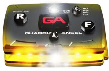Image of Guardian Angel Elite Series Wearable Safety Light, Black Casing, Yellow Front, Yellow Rear, White Top Light, White Work Light, ELT-Y/Y
