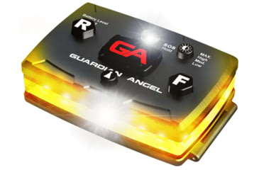 Image of Guardian Angel Elite Series Wearable Safety Light, Black Casing, Yellow Front, Yellow Rear, White Top Light, White Work Light, ELT-Y/Y