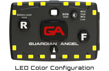 Image of Guardian Angel Elite Series Wearable Safety Light, Black Casing, Yellow Front, Yellow Rear, White Top Light, White Work Light, ELT-Y/Y
