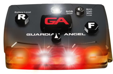 Image of Guardian Angel Elite Series Wearable Safety Light Multi-Functional, Black Casing, Orange Front, Orange Rear, White Top, ELT-O/O-2