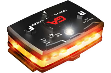 Image of Guardian Angel Elite Series Wearable Safety Light Multi-Functional, Black Casing, Orange Front, Orange Rear, White Top, ELT-O/O-2