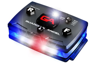 Image of Guardian Angel Infrared Hybrid Wearable Safety Light, Black Casing, White/Blue Split Front, Blue Rear, Infrared Top Light, Red Work Light, ELT-B/B-IR