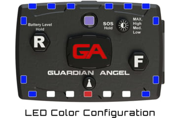 Image of Guardian Angel Infrared Hybrid Wearable Safety Light, Black Casing, White/Blue Split Front, Blue Rear, Infrared Top Light, Red Work Light, ELT-B/B-IR