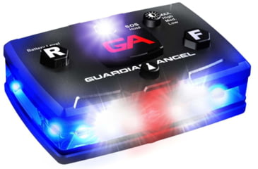 Image of Guardian Angel Infrared Hybrid Wearable Safety Light, Black Casing, White/Blue Split Front, Blue Rear, Infrared Top Light, Red Work Light, ELT-B/B-IR