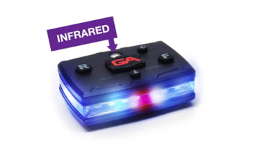 Image of Guardian Angel Infrared Hybrid Wearable Safety Light, Elite Series, Black Casing, White/Blue Split Front, Blue Rear, Infrared Top Light, Red Work Light, GA-ELT-BBIR