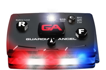 Image of Guardian Angel Infrared Hybrid Wearable Safety Light, Elite Series, Black Casing, White/Red/Blue Split Front, Red/Blue Split Rear, Infrared Top Light, Red Work Light, ELT-R/B-IR