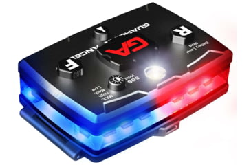 Image of Guardian Angel Infrared Hybrid Wearable Safety Light, Elite Series, Black Casing, White/Red/Blue Split Front, Red/Blue Split Rear, Infrared Top Light, Red Work Light, ELT-R/B-IR