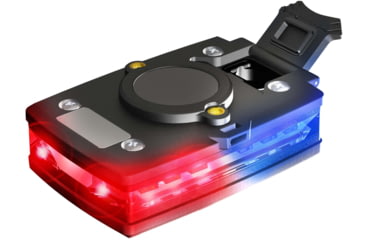 Image of Guardian Angel Infrared Hybrid Wearable Safety Light, Elite Series, Black Casing, White/Red/Blue Split Front, Red/Blue Split Rear, Infrared Top Light, Red Work Light, ELT-R/B-IR