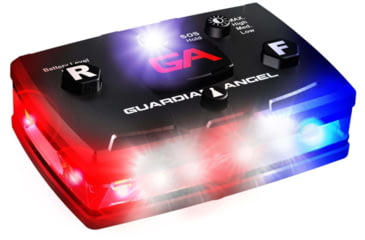 Image of Guardian Angel Infrared Hybrid Wearable Safety Light, Elite Series, Black Casing, White/Red/Blue Split Front, Red/Blue Split Rear, Infrared Top Light, Red Work Light, ELT-R/B-IR