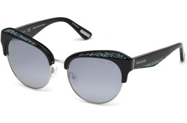 Image of Guess By Marciano GM0777 Sunglasses - Shiny Black Frame Color, Smoke Mirror Lens Color