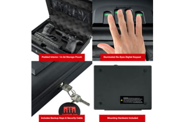 Image of Gunvault MV105019 MicroVault XL Personal Safe, Illuminated Keypad, Manual Key, MV1050-19
