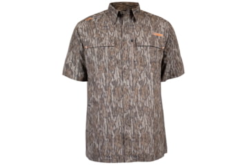 Image of Habit Hatcher Pass Camo Guide Short Sleeve Shirt - Mens, Mossy Oak New Bottomland, Small, TS1476-014-S