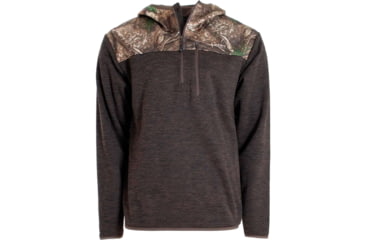 Image of Habit Men's 1/4 Zip Hooded Fleece Pullover - Men's, Large, Realtree APX/Turkish Coffee, 1409609