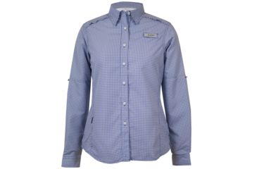 Image of Habit Schooner Cove River Shirt Long Sleeve - Womens, Patriot Blue Seafarer Check, Large, TS1354-952-WL