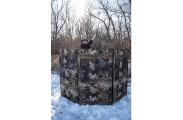 Image of Hawk Treestands Octagon Hunting Blind, Veil, w/Shadow Mesh Technology, Camo/Blackout, HWK-DOX-OCT300