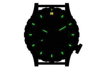 Image of Hazard 4 Heavy Water Diver, 50mm Black Titanium Watch with Tritium, Earth Dial, Black Texts, Green/Yellow Tritium, HWD-TIPV-EK-GGYG