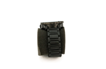 Image of Hazard 4 Heavy Water Diver, 50mm Titanium Watch Bracelet with Tritium, Black Dial, White Texts, Blue/Red Tritium, HWD-TIPV-B-KW-GGYG
