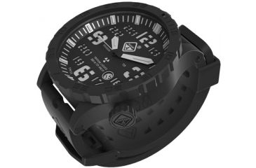 Image of Hazard 4 HeavyWater Diver Titanium Black PVD Dive Watch,Black Dial,White Graphics,Green Bezel,Nylon Strap WAT-HWD-TIPV-KW-GGYG