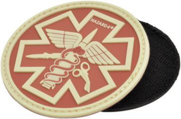 Image of Hazard 4 Paramedic Round Patch, Glow in the Dark, One Size, PAT-PMD-RED