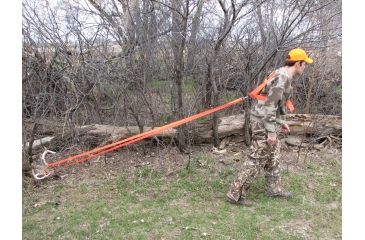 Image of Heavy Hauler Outdoor Gear Nylon Webbing Deer Drag Harness, Blaze Orange, 2in wide HH0065
