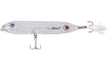 Image of Heddon Feather Super Spook Jr Topwater Walking Bait, 3.5in, 1/2 oz, Clear, X9236F03