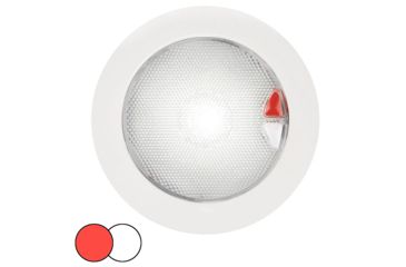 Image of Hella Marine EuroLED 150 Recessed Surface Mount Touch LED Lamp w/ White Plastic Rim, Red/White, 980630002