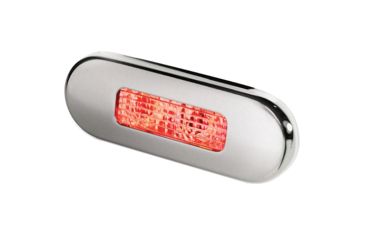 Image of Hella Marine Surface Mount Oblong LED Courtesy Lamp, Stainless Steel Bezel, Red LED, 980869501