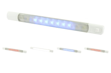 Image of Hella Marine Surface Strip Light w/Switch, Warm White/Blue, Warm White/Red, White, White/Blue, White/Red
