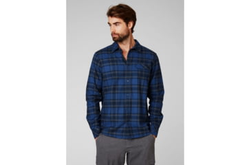 Image of Helly Hansen Classic Check Long Sleeve Shirt - Mens, Blue Fog Plaid, 2XL, 62923-625-2XL