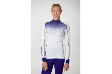 Image of Helly Hansen HH Warm Freeze 1/2 Zip - Women's-White/Nordic Purple-X-Small