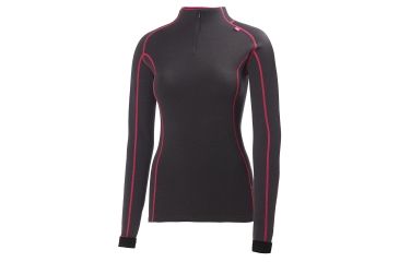 Image of Helly Hansen HH Warm Freeze 1/2 Zip - Womens-Ebony/Magenta-Medium
