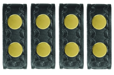 Image of HERO'S PRIDE AirTek 15/16 in Belt Keepers, 4 Pack, Basket Weave, Brass Hardware, Black, 1499WA