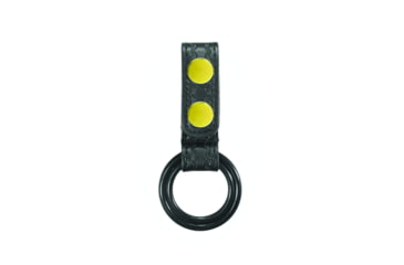 Image of HERO'S PRIDE AirTek C/D-Cell Dual Ring Flashlight Holder w/ Plastic Rings, Basket Weave, Brass Hardware, Black, 1492BWA