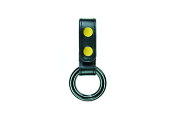 Image of HERO'S PRIDE AirTek C/D-Cell Dual Ring Flashlight Holder w/ Plastic Rings, Plain, Brass Hardware, Black, 1492BPA
