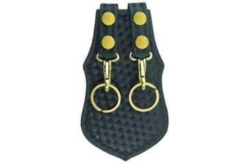 Image of HEROs PRIDE AirTek Scabbard Key Holder w/ Metal Clip, Double, Brass Hardware, Basket Weave, Black, 1489WA