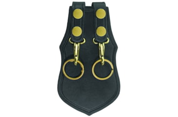 Image of HEROs PRIDE AirTek Scabbard Key Holder w/ Metal Clip, Double, Brass Hardware, Plain, Black, 1489PA