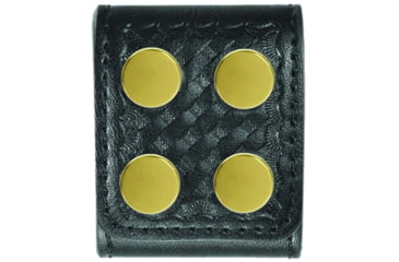 Image of HERO'S PRIDE AirTek Extra Wide Belt Keepers, 2in, 2 Pack, Basket Weave, Brass Hardware, Black, 1498WA