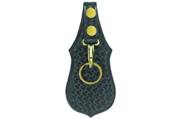 Image of HEROs PRIDE AirTek Scabbard Key Holder w/ Metal Clip, Single, Brass Hardware, Basket Weave, Black, 1488WA