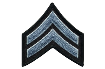 Image of Medium 3'' Gray/Black Corporal Chevrons w/ Merrowed Border