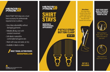 Image of HEROS PRIDE Adjustable Shirt Stays - Y-style - Set Of 2, Black - 9055B