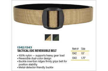 Image of HEROS PRIDE Tactical Edc Reversible Belt W/ Black Buckle, Coyote - 1342X-5-L-38