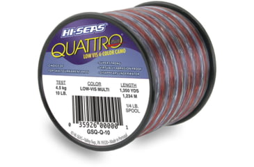 Image of Hi-Seas Hi-Seas GSQ-Q-12 Quattro Monofilament Line 12lb, 4-Color Camo 1000yd, GSQ-Q-12