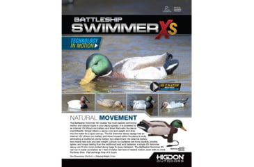 Image of Higdon Outdoors 52053 XS Battleship Swimmer Mallard Drake Green/Brown Rechargeable