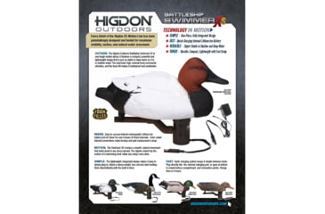 Image of Higdon Outdoors 52053 XS Battleship Swimmer Mallard Drake Green/Brown Rechargeable