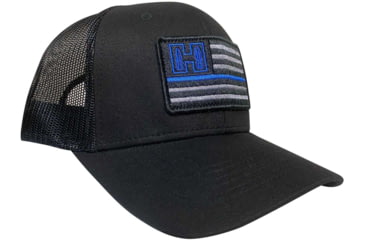 Image of Hornady Blue Line American Flag Patch Hat - Mens, One Size, Black, 10160