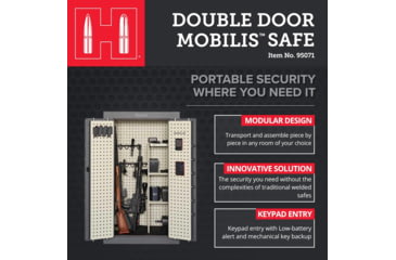 Image of Hornady Mobilis Gun Safe - Double Door, 34 x 59x 25 in, Black/Gray, 95071