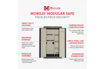 Image of Hornady Mobilis Gun Safe - Double Door, 34 x 59x 25 in, Black/Gray, 95071